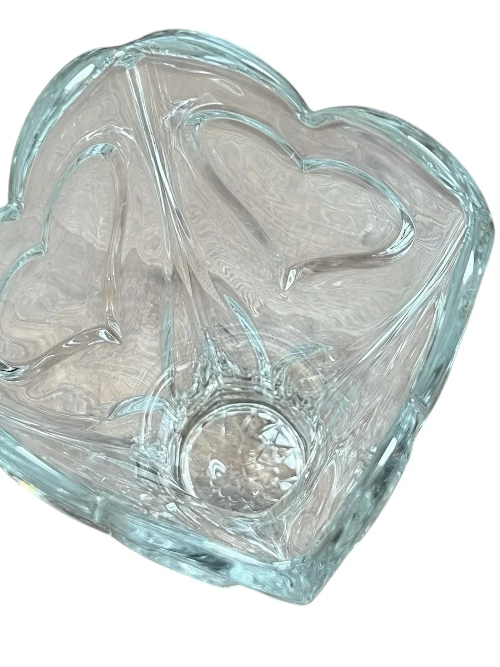 Clear Glass Heart Accent Vase by